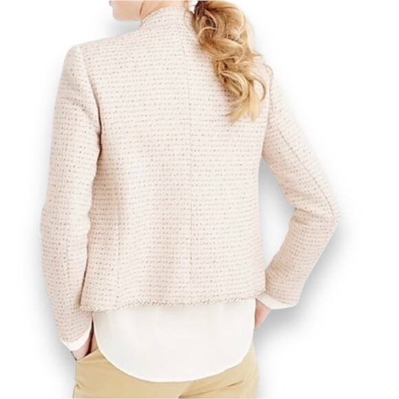 J.Crew Metallic Tweed Blazer Jacket in Off White - Size 10 ** - Picture 2 of 15